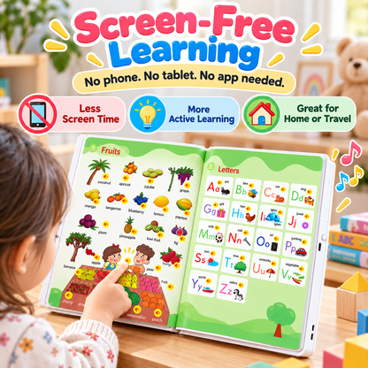📚 500 Words Interactive English Sound Book for Kids – Touch & Learn Talking Book, Screen-Free Educational Toy Ages 3–8