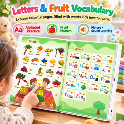 📚 500 Words Interactive English Sound Book for Kids – Touch & Learn Talking Book, Screen-Free Educational Toy Ages 3–8