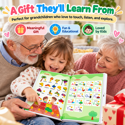 📚 500 Words Interactive English Sound Book for Kids – Touch & Learn Talking Book, Screen-Free Educational Toy Ages 3–8