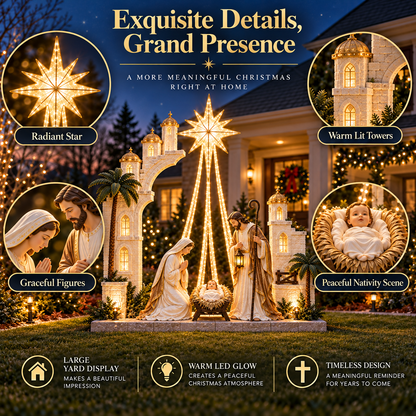 ✨ Christmas Star Nativity Light™ – Illuminated Holy Family Outdoor Yard Display
