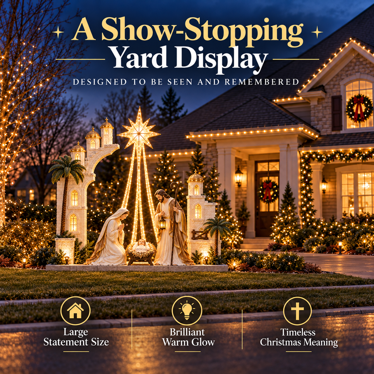 ✨ Christmas Star Nativity Light™ – Illuminated Holy Family Outdoor Yard Display