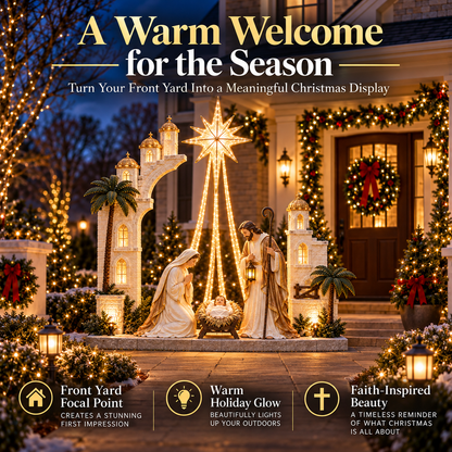 ✨ Christmas Star Nativity Light™ – Illuminated Holy Family Outdoor Yard Display