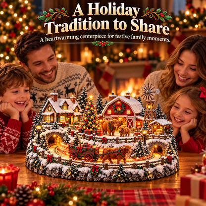 🐮 Highland Cow Christmas Farm Village – Animated Holiday Scene
