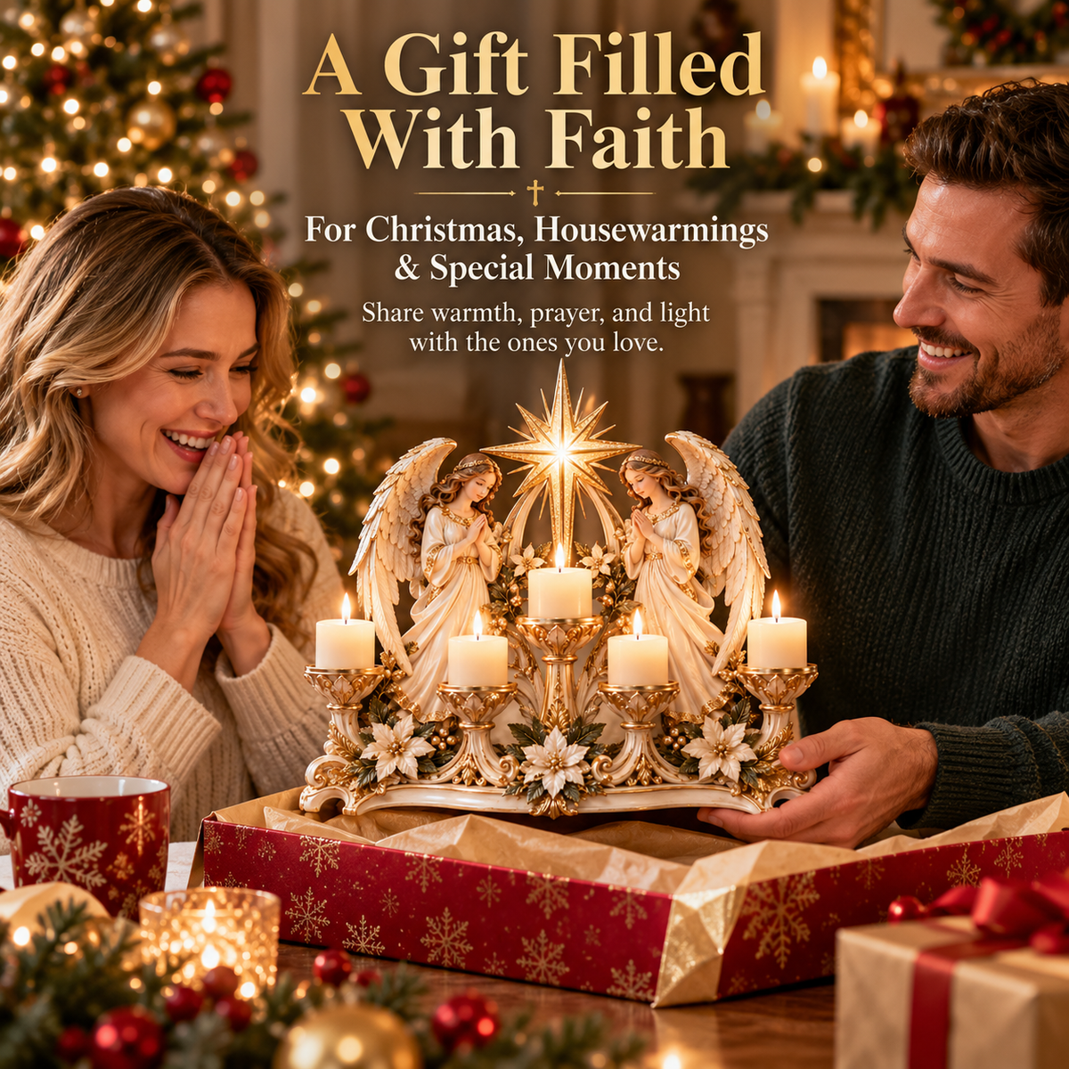 🕯️Lasy Day 49% Off🎁 Light of His Presence — Sacred Christian Candleholder 🤍