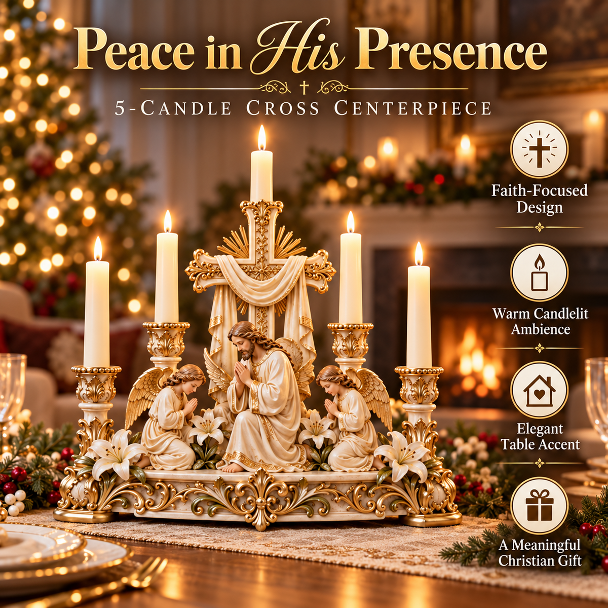 🕯️Lasy Day 49% Off🎁 Light of His Presence — Sacred Christian Candleholder 🤍