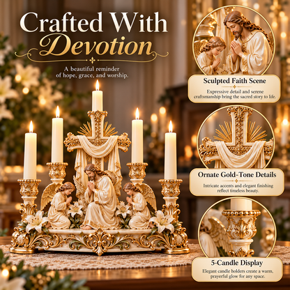 🕯️Lasy Day 49% Off🎁 Light of His Presence — Sacred Christian Candleholder 🤍