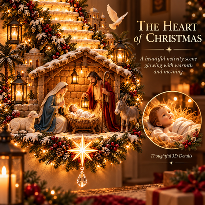 ✨ Last Day – 50% OFF!✨ Jesus Light of Heaven Christmas Wall Hanging✝️