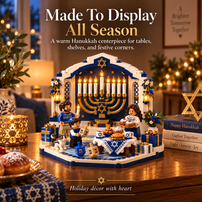 🔥49% OFF 🧩 Hanukkah Family Light Building Block Display Set🕎