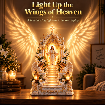 ✨ ✝️Heaven Opens™ – Step-by-Step Illuminated Jesus Stairway | Faith, Hope & Love