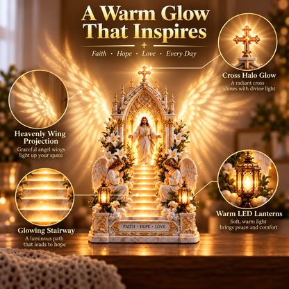 ✨ ✝️Heaven Opens™ – Step-by-Step Illuminated Jesus Stairway | Faith, Hope & Love