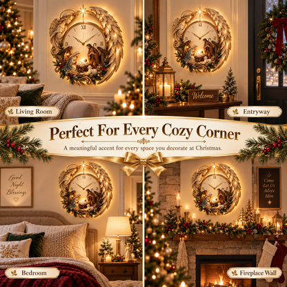 👼 ⏰LAST DAY 50% OFF ✨ Bethlehem Angel Nativity Glow Clock