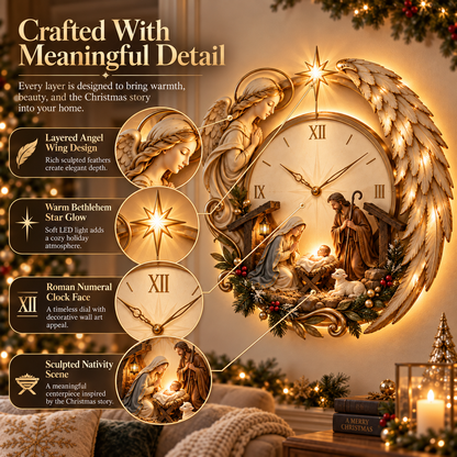 👼 ⏰LAST DAY 50% OFF ✨ Bethlehem Angel Nativity Glow Clock
