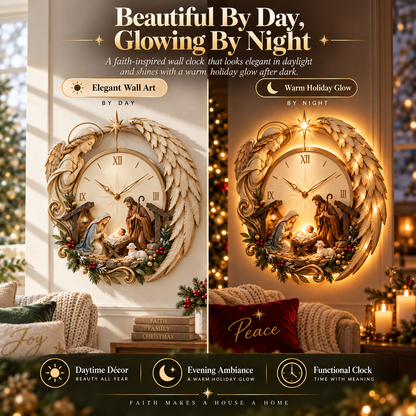 👼 ⏰LAST DAY 50% OFF ✨ Bethlehem Angel Nativity Glow Clock