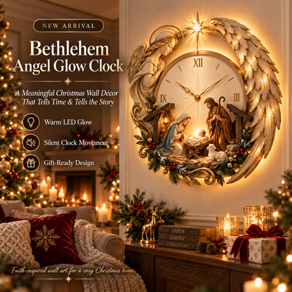 👼 ⏰LAST DAY 50% OFF ✨ Bethlehem Angel Nativity Glow Clock