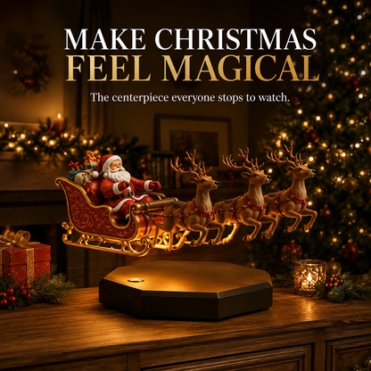 ⚡🎅Floating Santa Sleigh with 4 Reindeer-Magnetic Christmas Magic