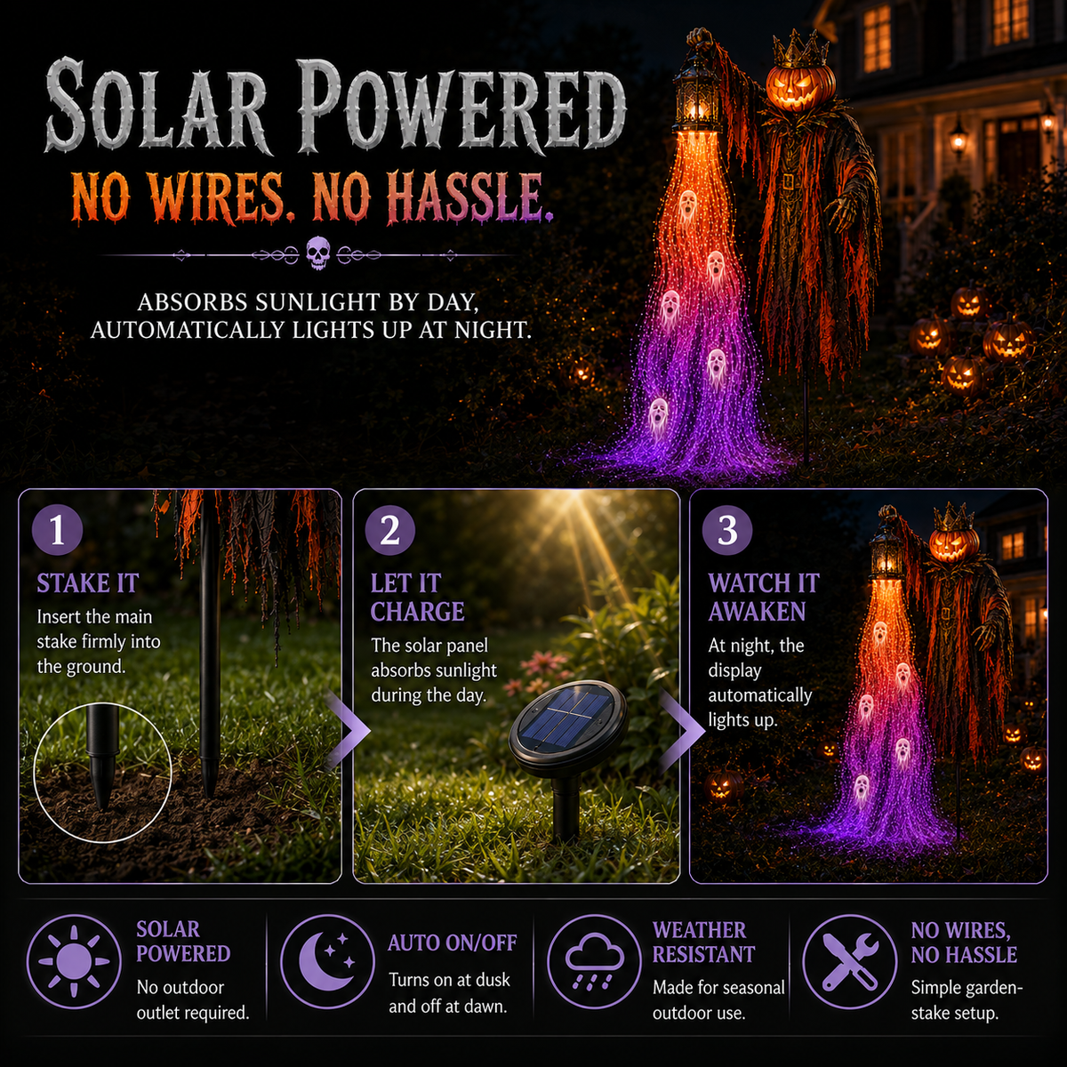 🎃 Today Only: 50% OFF – The Crowned Harvest Warden Glowing Spirit Solar Garden Light