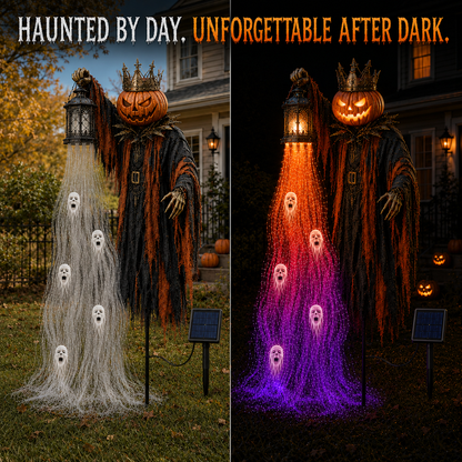 🎃 Today Only: 49% OFF – The Crowned Harvest Warden Glowing Spirit Solar Garden Light