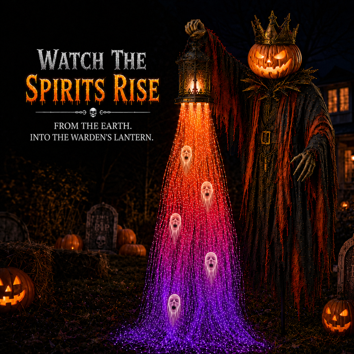 🎃 Today Only: 49% OFF – The Crowned Harvest Warden Glowing Spirit Solar Garden Light