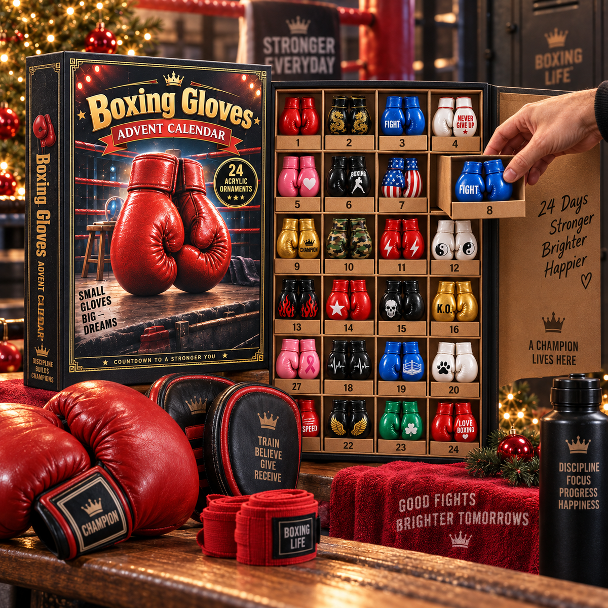 🎁Last Day 49% OFF✨ Boxing Gloves Advent Calendar 2026 - 24-Day Festive Countdown