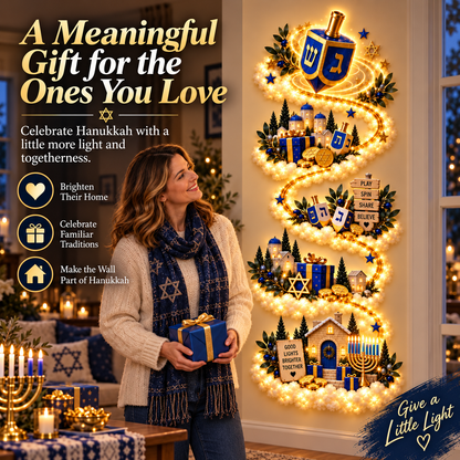 🔥🏘🕎 Hanukkah Festival of Lights Wall Decor Collection – 4 Glowing Designs Celebrating Eight Nights of Light ✨