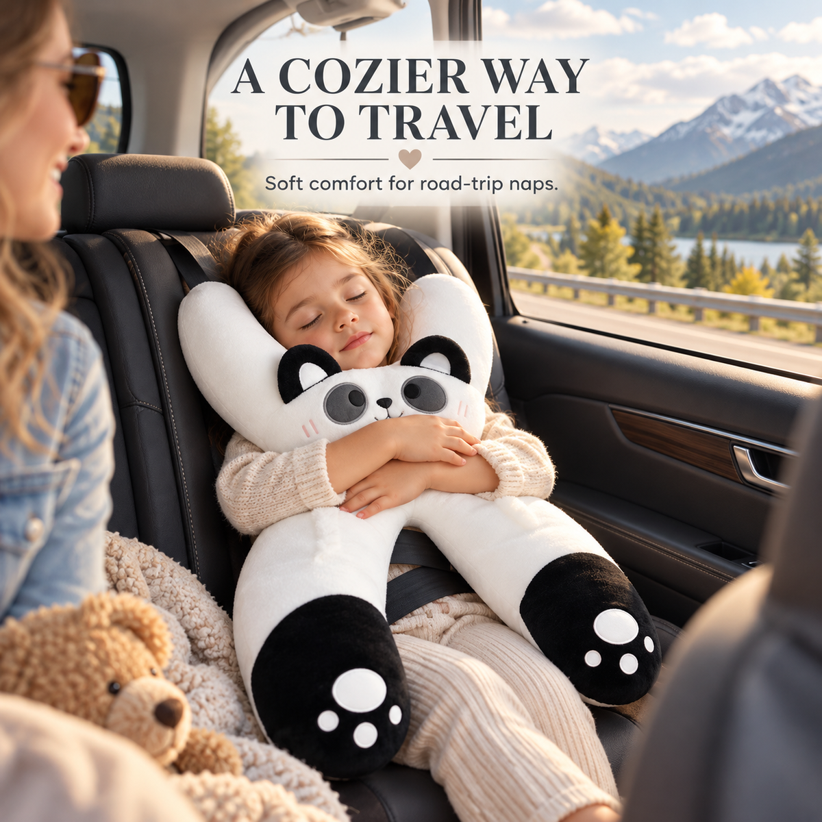 🧸 Kids Car Travel Pillow – Cozy Full-Body Hug & Nap Buddy