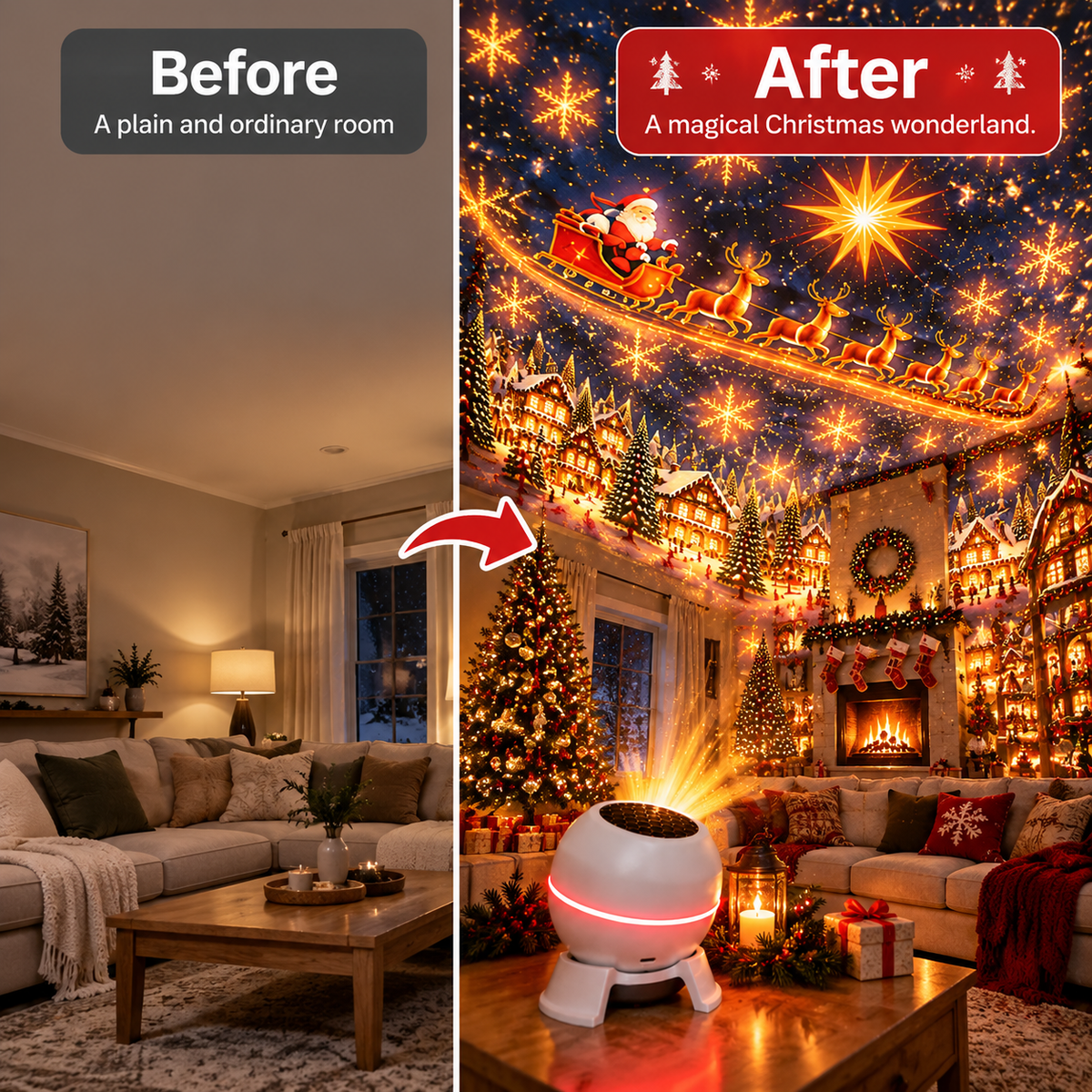 50% Off🎅 Christmas Magic Projection Light – Bring Holiday Scenes to Life