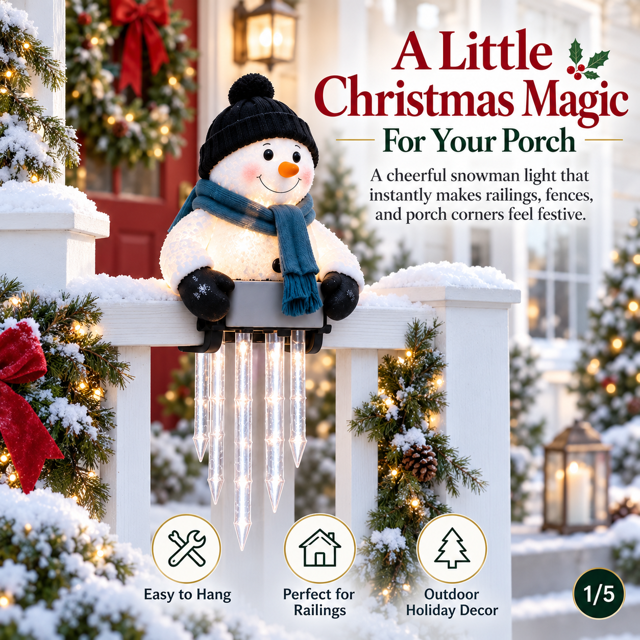 🔥LAST DAY 49% OFF☃️WinterGlow Snowman Icicle Light Decor