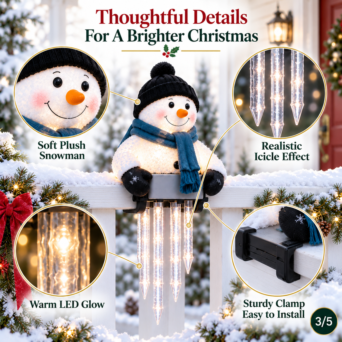 🔥LAST DAY 49% OFF☃️WinterGlow Snowman Icicle Light Decor