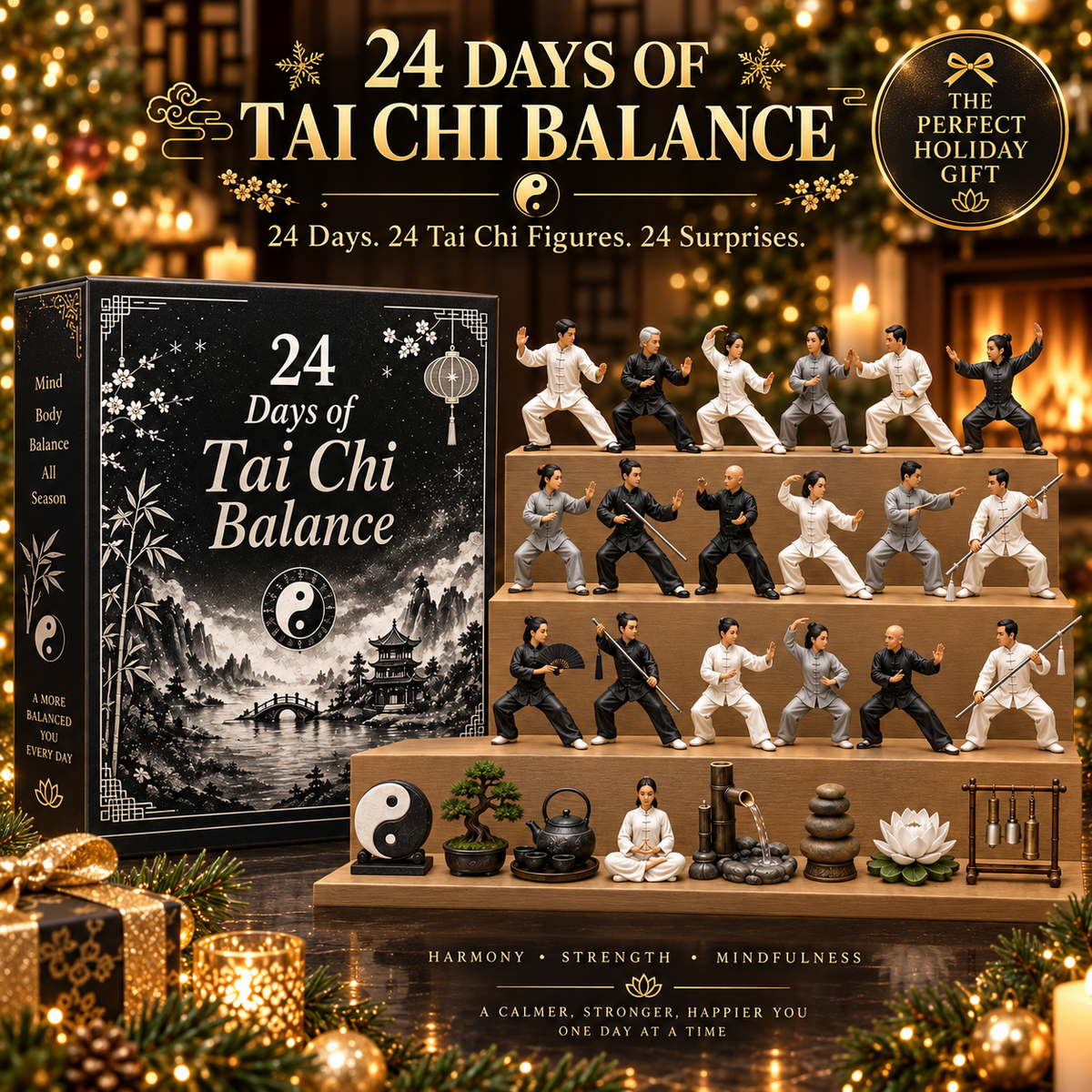 🎅CHRISTMAS KICKOFF 49% OFF - 2026 Days of Tai Chi Balance Blind Box - 24-Day Festive Countdown, Tai Chi Collectible Figures Blind Box - Gift For Tai Chi Lovers