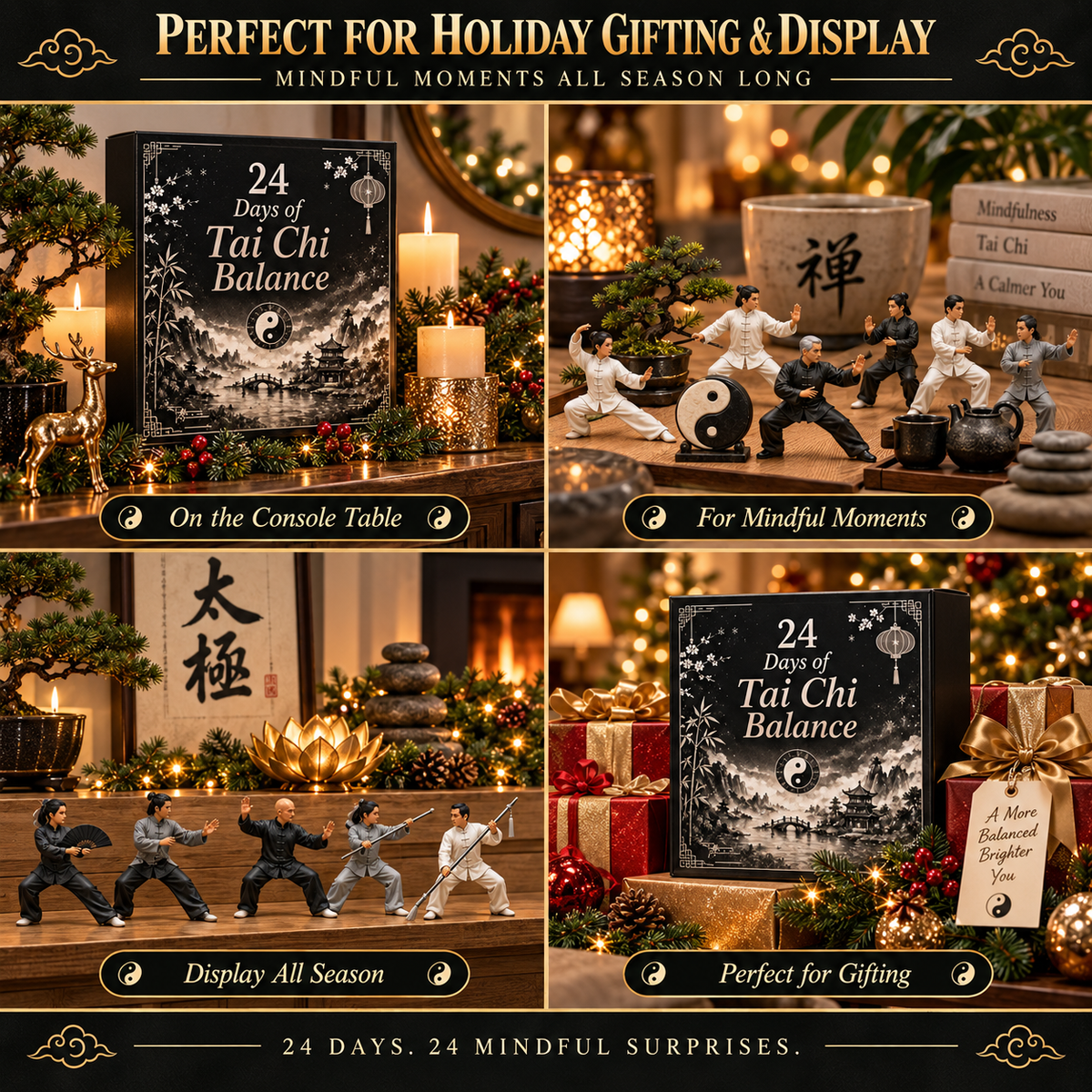 🎅CHRISTMAS KICKOFF 49% OFF - 2026 Days of Tai Chi Balance Blind Box - 24-Day Festive Countdown, Tai Chi Collectible Figures Blind Box - Gift For Tai Chi Lovers