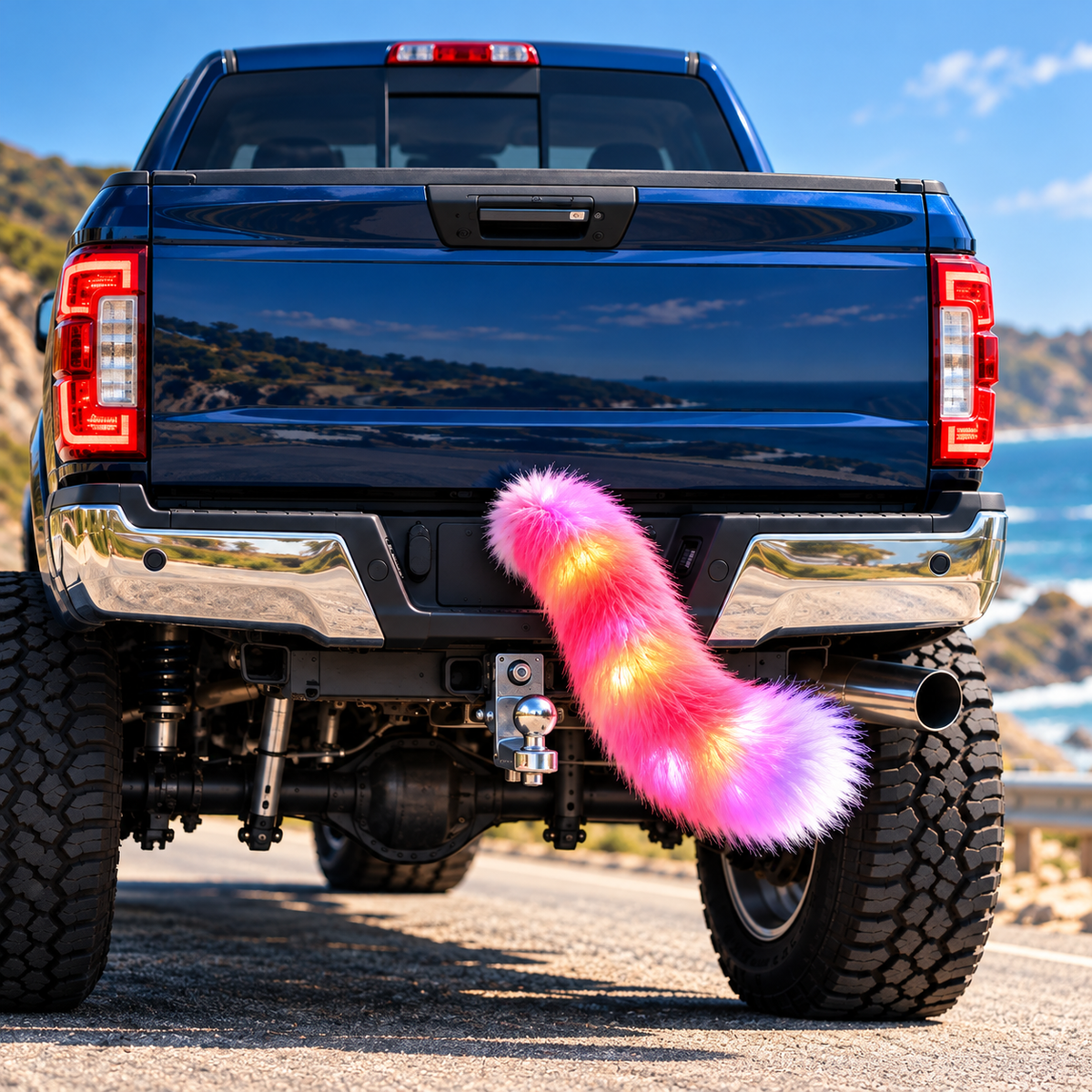 🐾 LED Animal Tail for Trucks – Funny Swaying Hitch Accessory for Pickups & Lifted Trucks