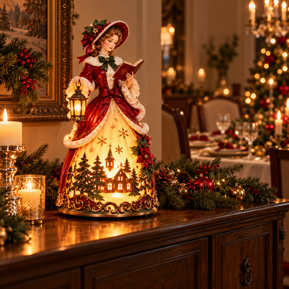 🎄 Victorian Christmas Caroler Lady Lamp™ – Lighted Holiday Tabletop Decor