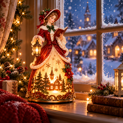 🎄 Victorian Christmas Caroler Lady Lamp™ – Lighted Holiday Tabletop Decor