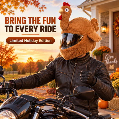 😂 Funny Plush Motorcycle Helmet Cover🏍️   – Eye-Catching Cartoon Full-Face Helmet Accessory