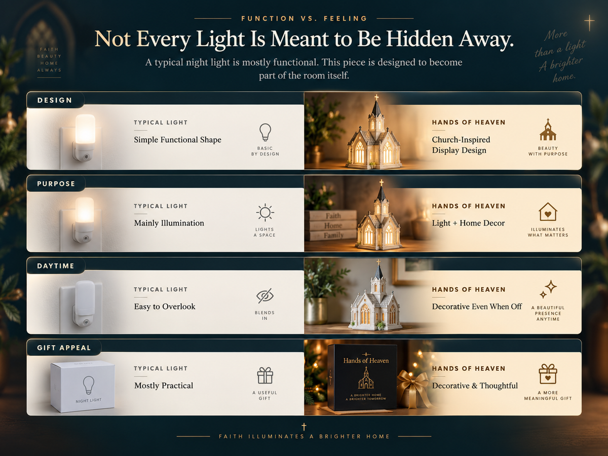 ✝️ Hands of Heaven Wooden Church Lamp | Jesus Wall Projection