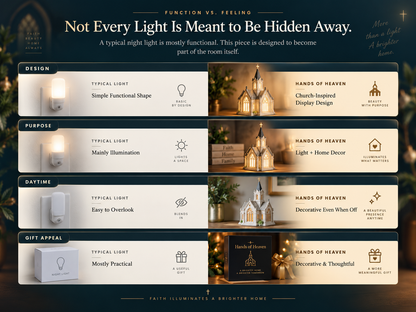 ✝️ Hands of Heaven Wooden Church Lamp | Jesus Wall Projection