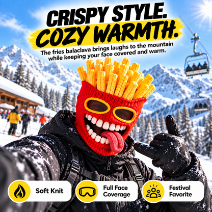 😂Funny Food Knit Balaclava – Warm Full-Face Ski Mask for Winter Adventures🍟