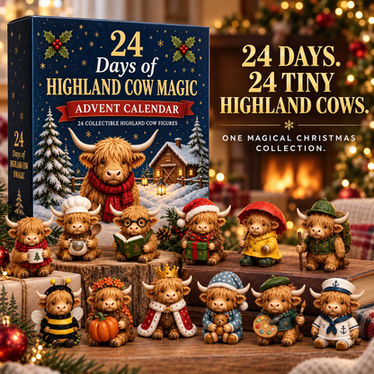 🐮 24-Day Highland Cow Advent Calendar – 24 Mini Collectible Surprises