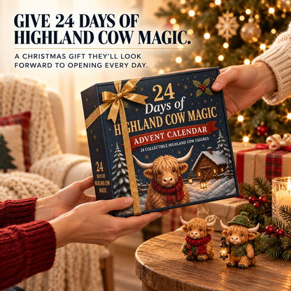 🐮 24-Day Highland Cow Advent Calendar – 24 Mini Collectible Surprises