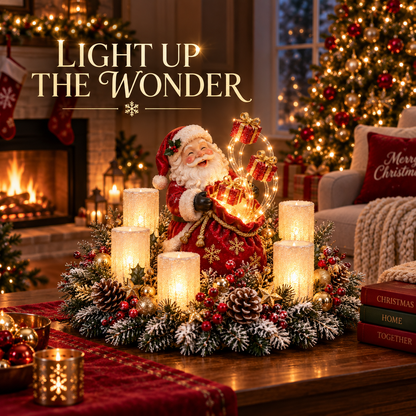 🎅🎄 Glowing Christmas Centerpiece with Warm Flameless Candlelight ✨🕯️