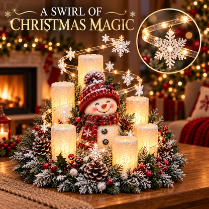 🎅🎄 Glowing Christmas Centerpiece with Warm Flameless Candlelight ✨🕯️