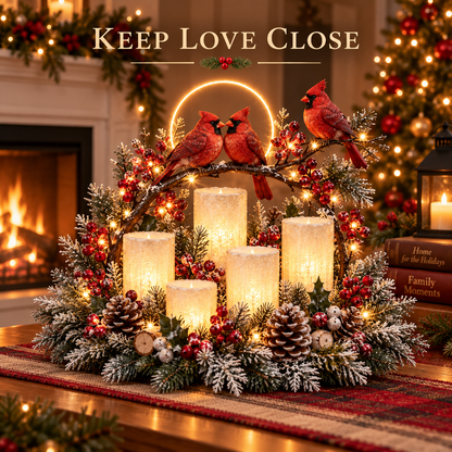 🎅🎄 Glowing Christmas Centerpiece with Warm Flameless Candlelight ✨🕯️