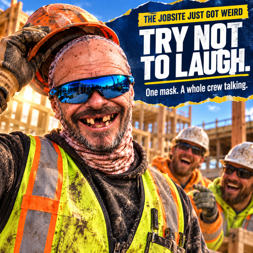 😂 Funny Face Ski Mask — A Prank Gift for the Construction Site 🎁