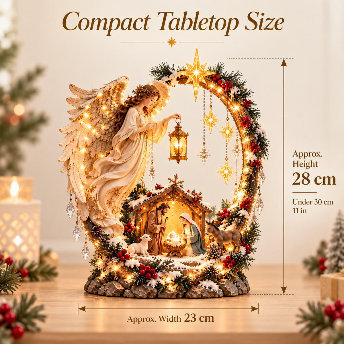 ✨ LAST DAY 49% OFF🔥 Light From Heaven Angel Nativity Christmas Centerpiece ✝️