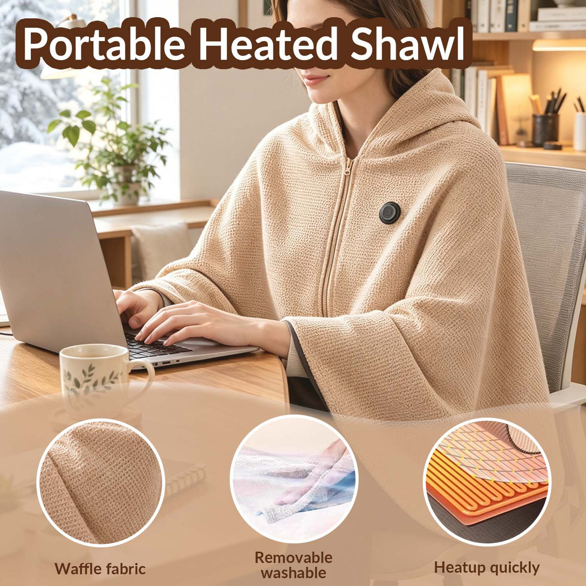 🎉 50% Off Sale 🔥 Heated Wearable Blanket – Stay Warm at Your Desk Without Bulky Layers