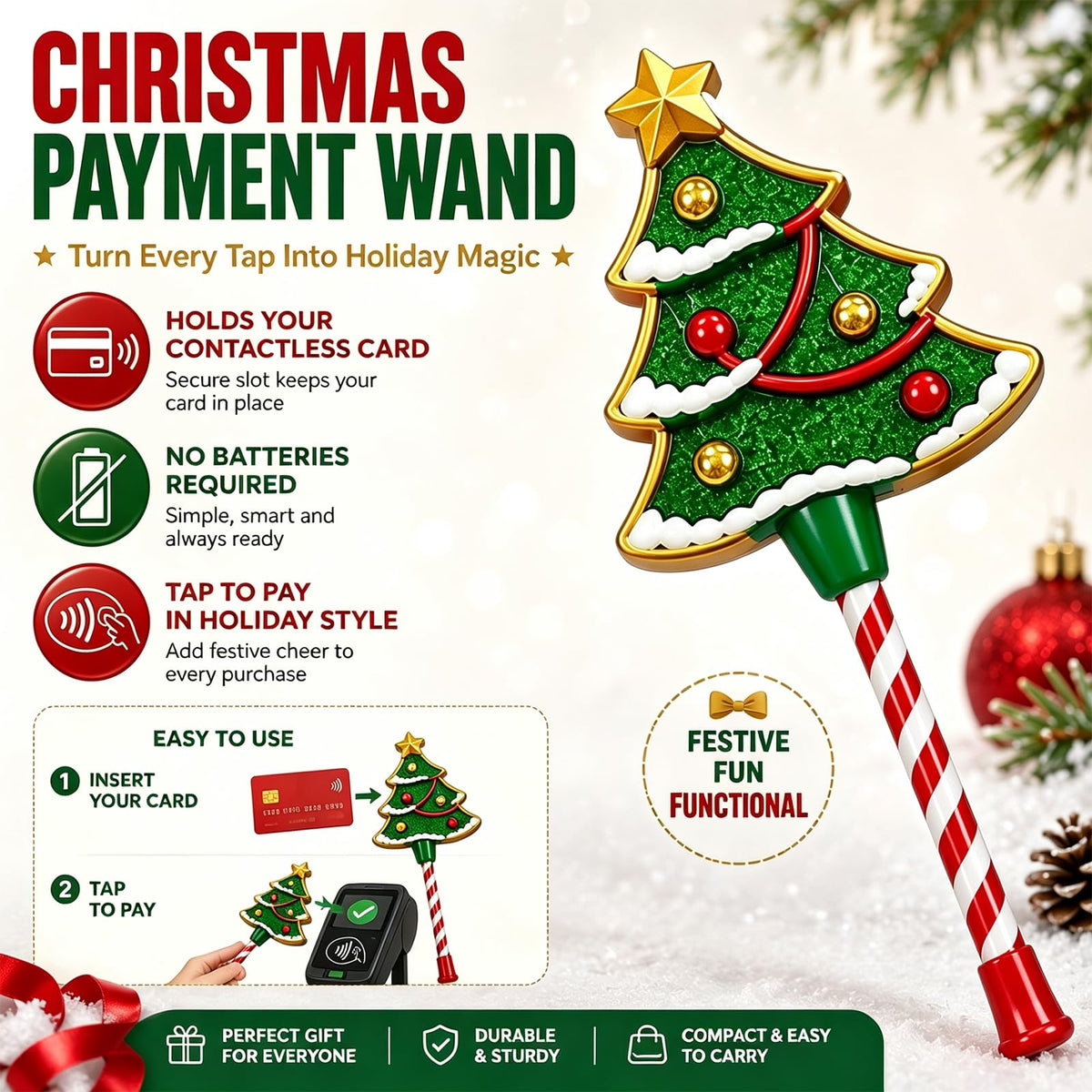 💯✨🎄 Christmas Payment Wand – Turn Every Tap Into Holiday Magic