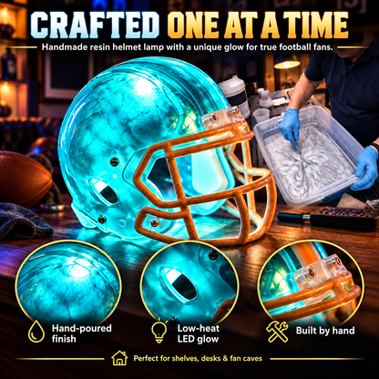 🔥 Handmade Football Helmet Lamp – LED Team Fan Cave Light with 32 Team Styles