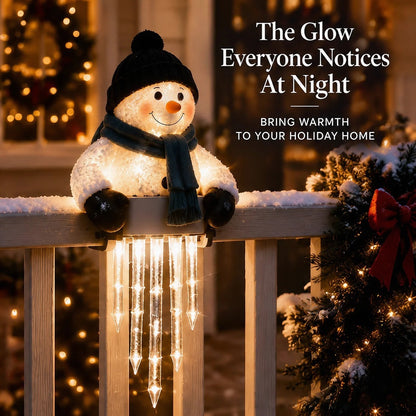 🐾 Santa Paws Christmas Porch Glow – Lighted Dog Railing Decor 🎄✨