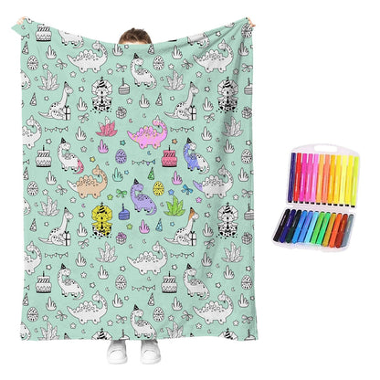 🎨DIY Coloring Blanket with 12 Markers🖍️