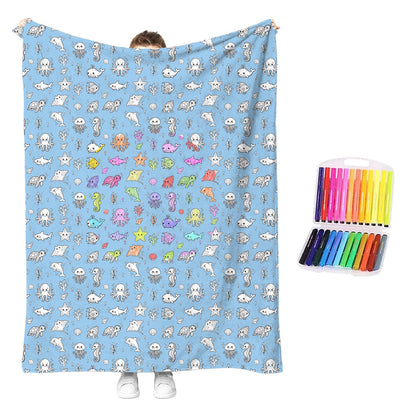 🎨DIY Coloring Blanket with 12 Markers🖍️